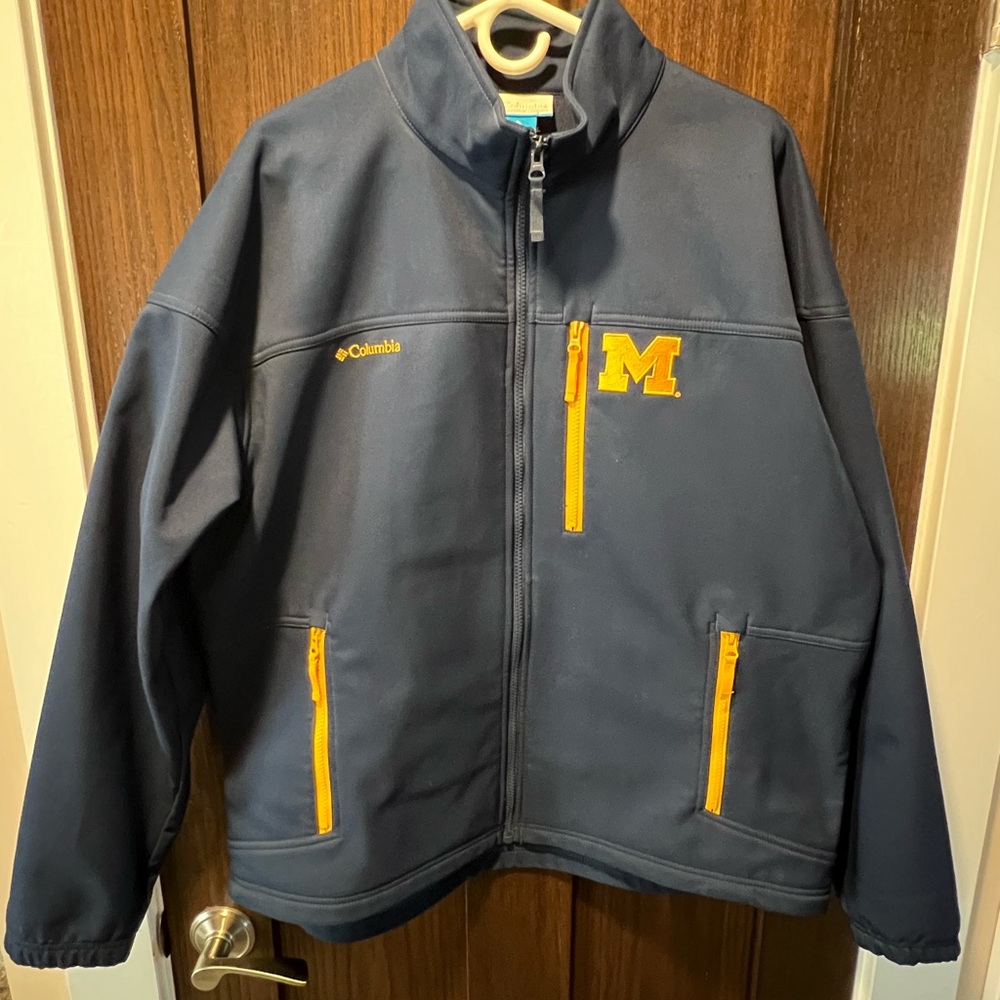 Columbia Blue and Yellow Performance Jacket with Stand-Up Collar